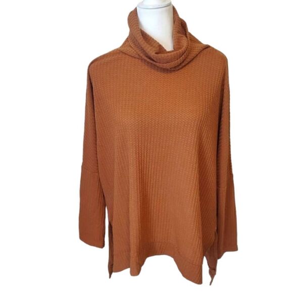 NWOT Tan Waffle Knit Lightweight Sweater S - Picture 9 of 9